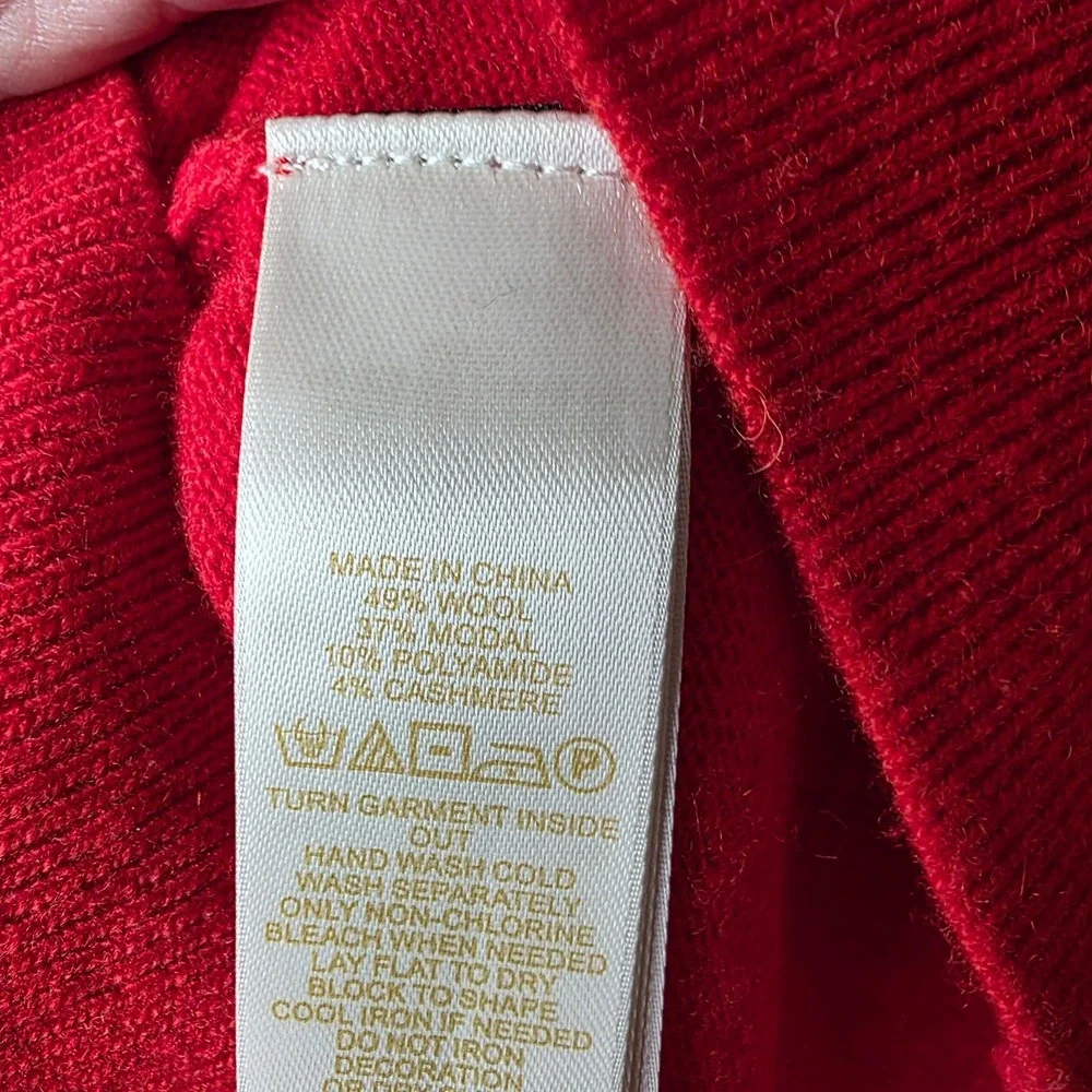 Kate Spade Love Colorfully S Red Wool Cashmere Cardigan Jeweled Buttons Cropped